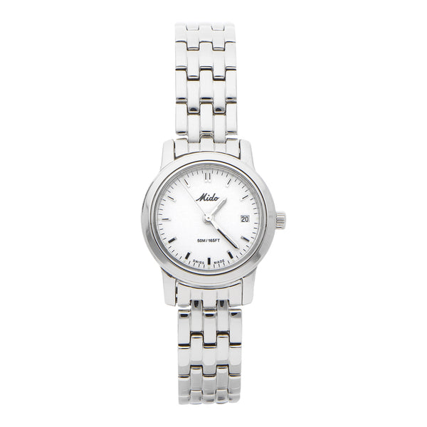 Reloj Mido para dama en acero inoxidable.