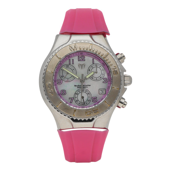 Reloj TechnoMarine para dama en acero inoxidable correa plástico.