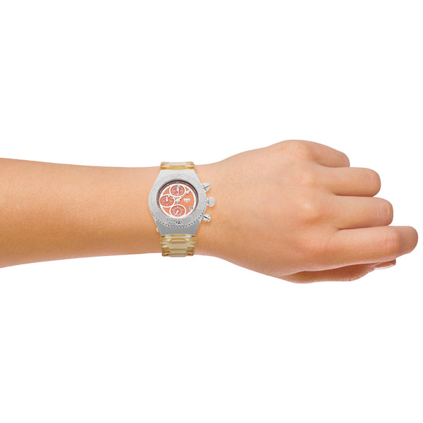 Reloj TechnoSport para dama en acero inoxidable correa plástico.