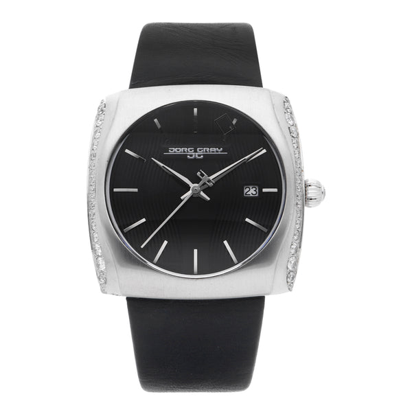 Reloj Jorg Gray para dama en acero inoxidable correa piel.