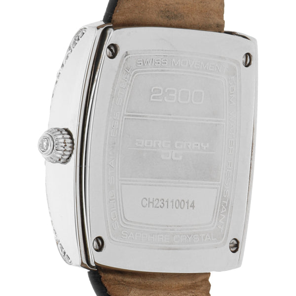 Reloj Jorg Gray para dama en acero inoxidable correa piel.