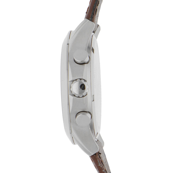 Reloj Bulova para caballero en acero inoxidable correa piel.