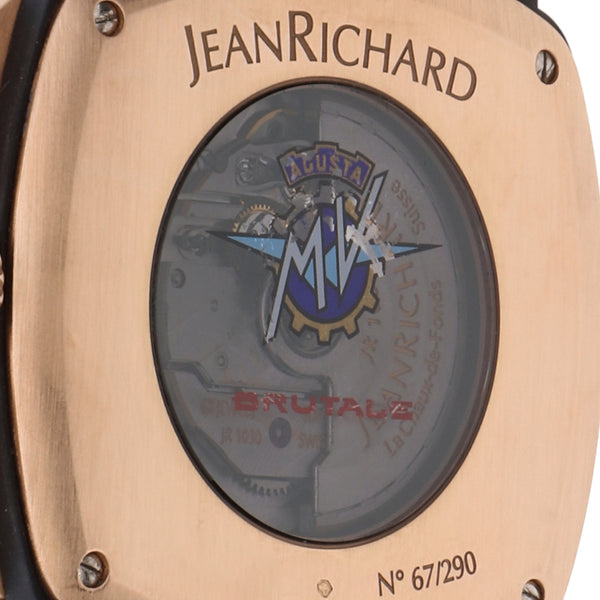 Reloj Jean Richard para caballero modelo MV Augusta Brutale vistas en oro rosa 18 kilates.