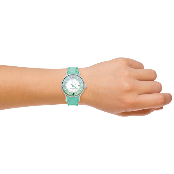 Reloj NOA para dama en acero inoxidable correa caucho.