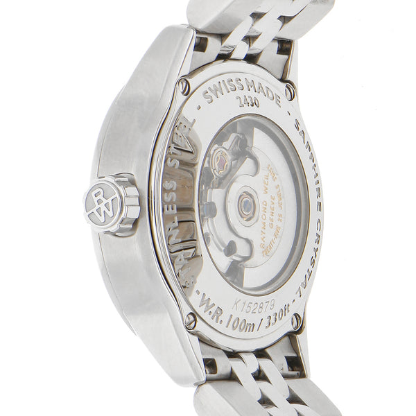 Reloj Raymond Weil para dama en acero inoxidable.