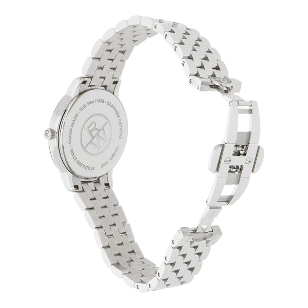 Reloj Raymond Weil para dama en acero inoxidable.