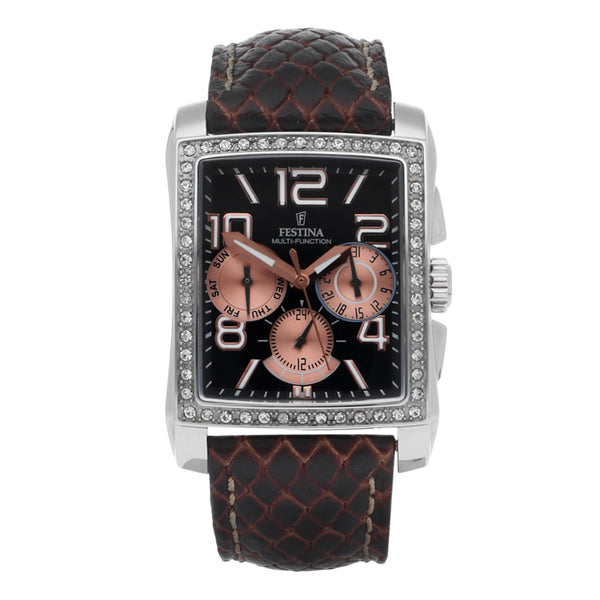 Reloj Festina unisex en acero inoxidable correa piel.
