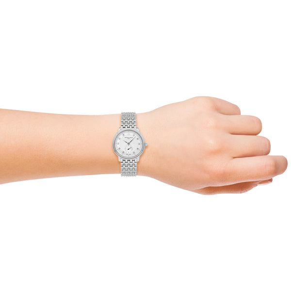 Reloj Frederique Constant para dama en acero inoxidable.