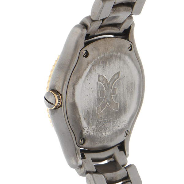 Reloj Ebel para dama en acero inoxidable vistas en oro.