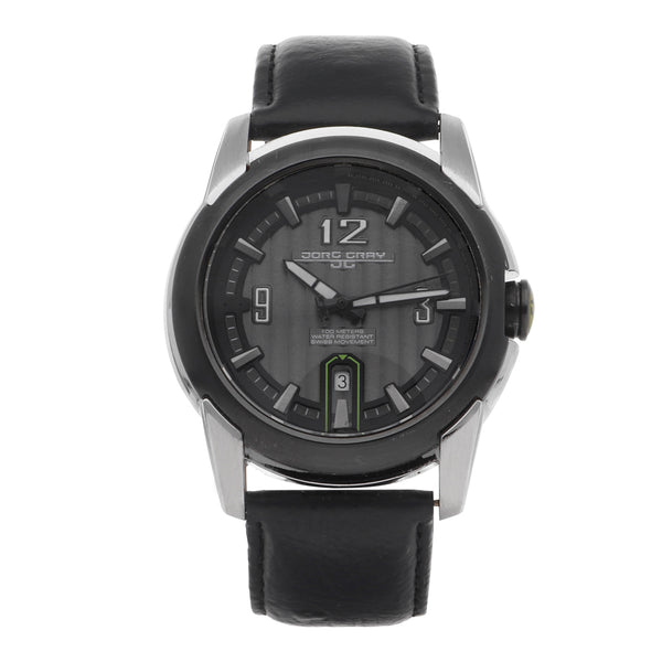 Reloj Jorg Gray para caballero en acero inoxidable correa piel.