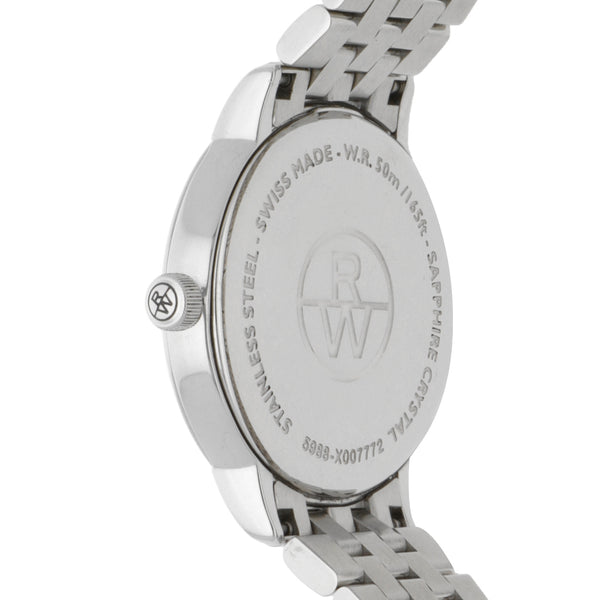 Reloj Raymond Weil para dama en acero inoxidable.