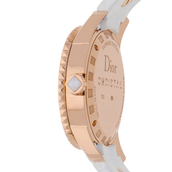 Reloj Dior para dama modelo Christal caja en oro rosa 18 kilates.