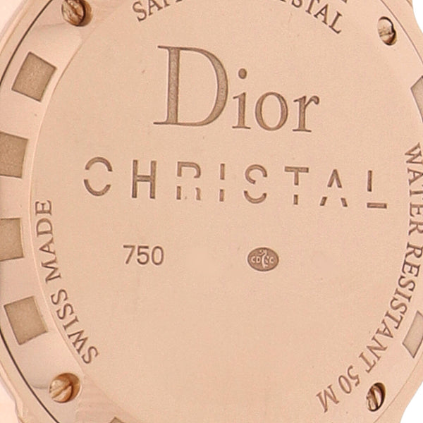 Reloj Dior para dama modelo Christal caja en oro rosa 18 kilates.
