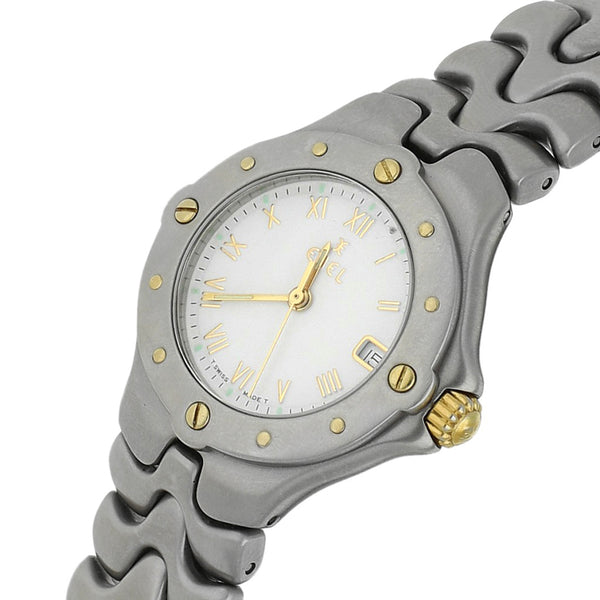 Reloj Ebel para dama modelo Sportwabe vistas en oro amarillo 18 kilates.