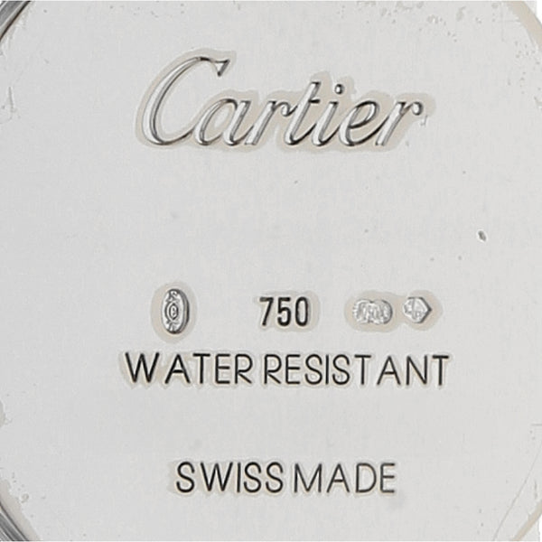 Reloj Cartier para dama modelo Ronde Louis caja en oro blanco 18 kilates.