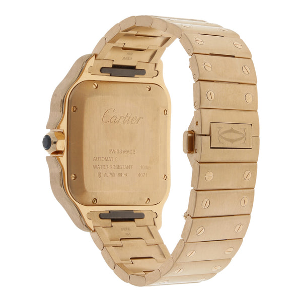 Reloj Cartier para caballero modelo Santos en oro rosa 18 kilates.