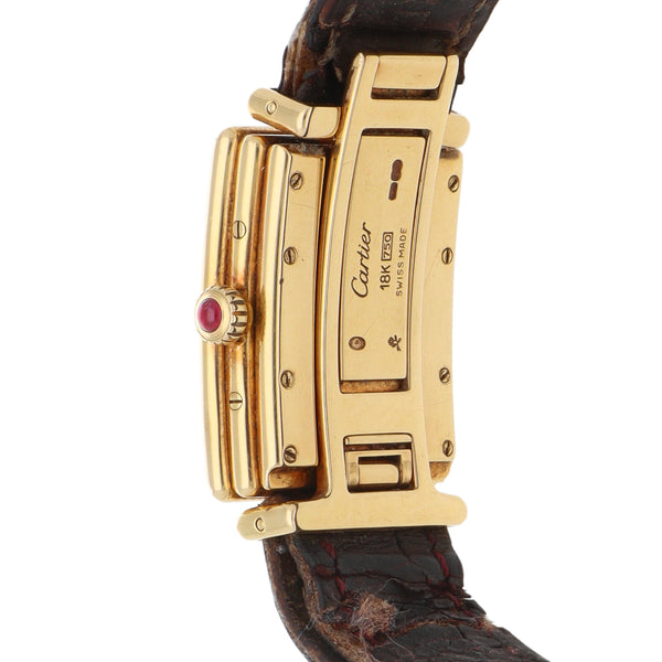 Reloj Cartier para dama/unisex modelo Driver's en oro amarillo 18 kilates correa piel.