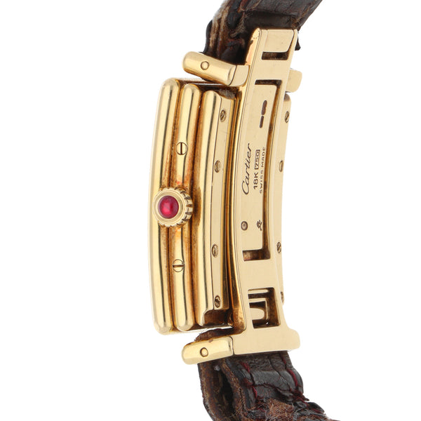 Reloj Cartier para dama/unisex modelo Driver's en oro amarillo 18 kilates correa piel.