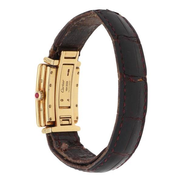 Reloj Cartier para dama/unisex modelo Driver's en oro amarillo 18 kilates correa piel.