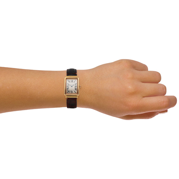 Reloj Cartier para dama/unisex modelo Driver's en oro amarillo 18 kilates correa piel.