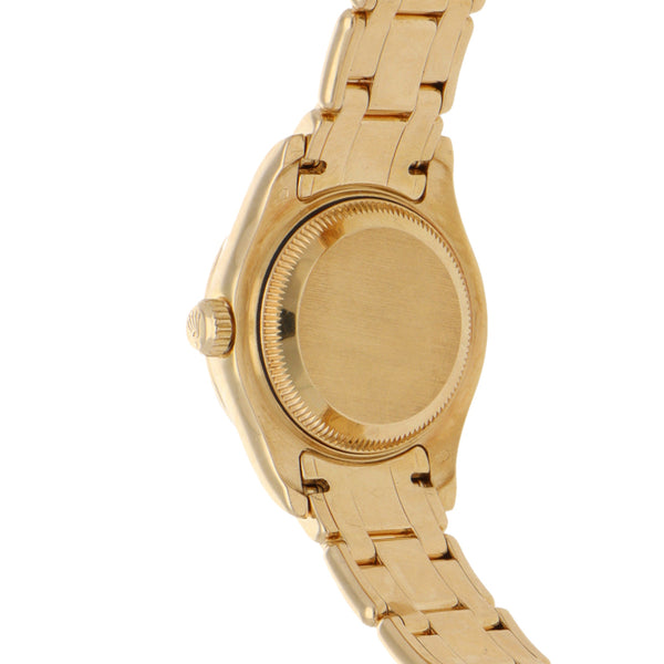 Reloj Rolex para dama modelo Oyster Perpetual DateJust en oro amarillo 18 kilates.