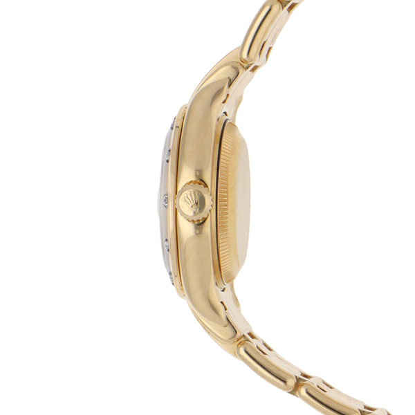 Reloj Rolex para dama modelo Oyster Perpetual DateJust en oro amarillo 18 kilates.