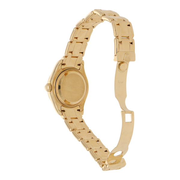 Reloj Rolex para dama modelo Oyster Perpetual DateJust en oro amarillo 18 kilates.