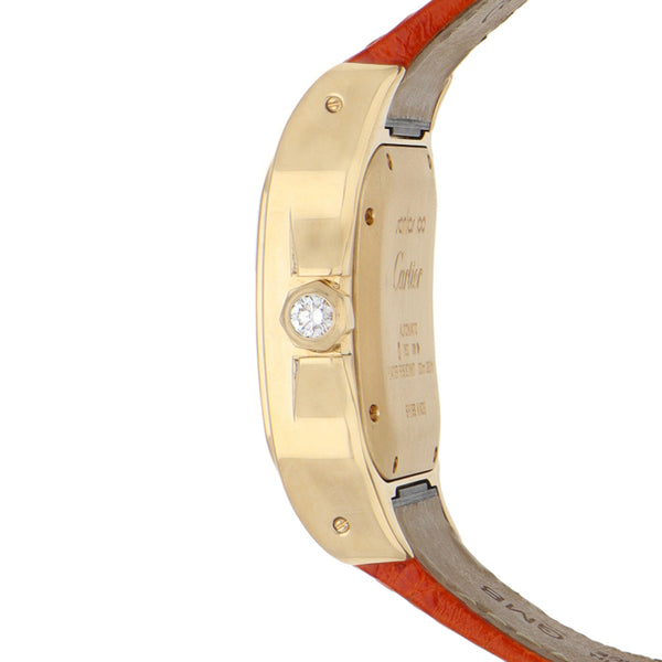 Reloj Cartier para dama modelo Santos 100 caja en oro amarillo 18 kilates.