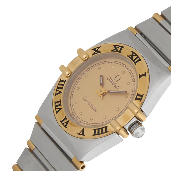 Reloj omega para dama modelo Constellation vistas en oro amarillo 18 kilates.