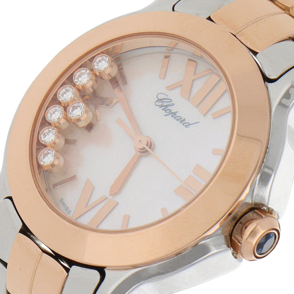 Reloj Chopard para dama modelo Happy Sport acero vistas oro rosado 18 kilates.