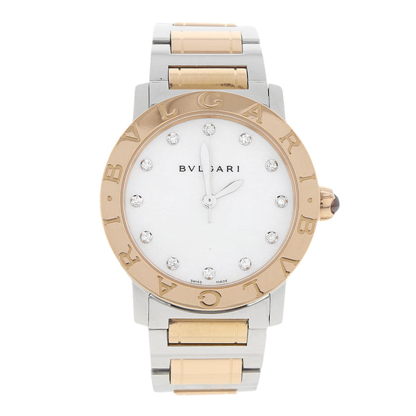 Reloj Bulgari para caballero modelo Bulgari Bulgari en acero vistas oro rosado de 18 kilates.