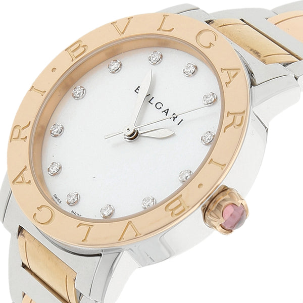 Reloj Bulgari para caballero modelo Bulgari Bulgari en acero vistas oro rosado de 18 kilates.