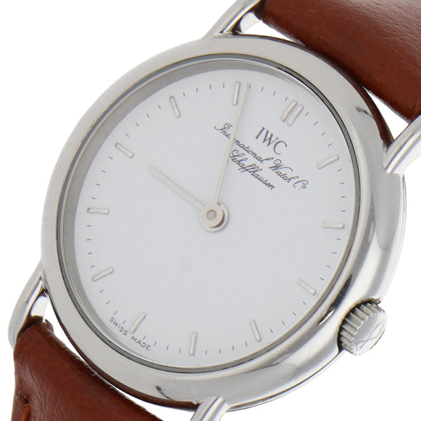 Reloj IWC para dama en acero inoxidable correa piel.