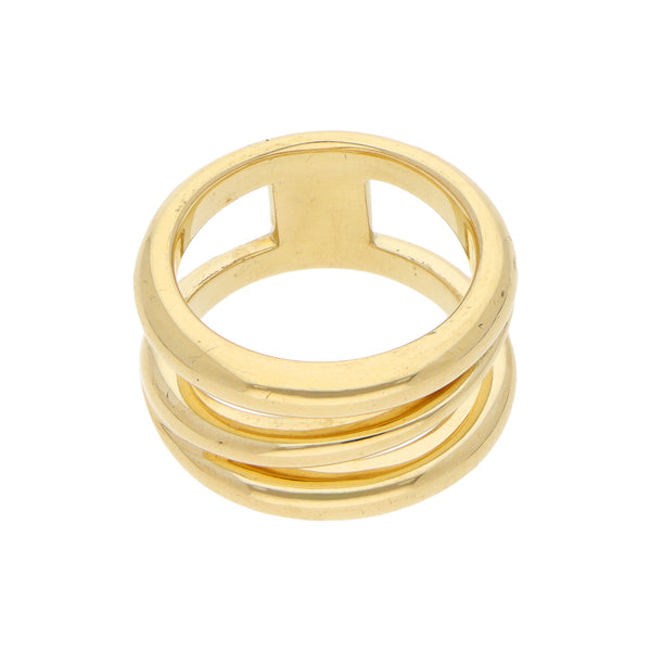 Anillo estilizado calado firma Tiffany & Co. en oro amarillo 18 kilates.