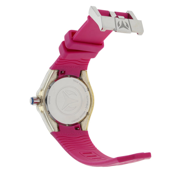 Reloj Tecnomarine para dama en acero inoxidable correa caucho.