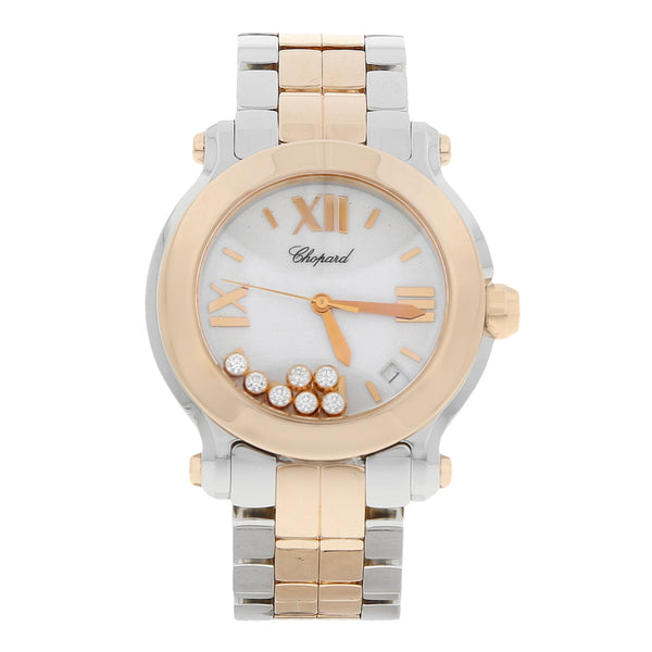 Reloj Chopard para dama modelo Happy Sport vistas oro rosa 18 kilates.