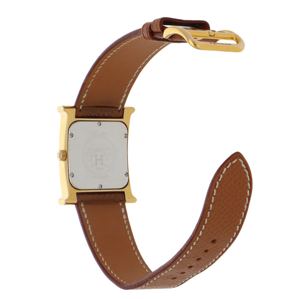 Reloj Hermes para dama/unisex en acero chapa correa piel.