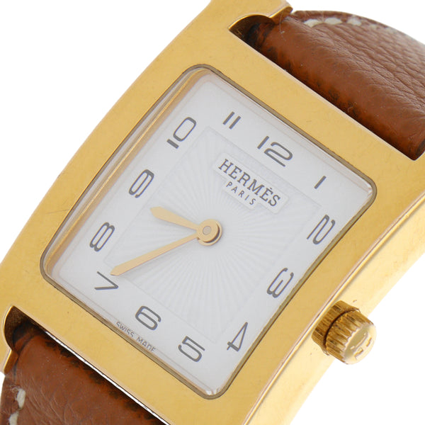 Reloj Hermes para dama/unisex en acero chapa correa piel.