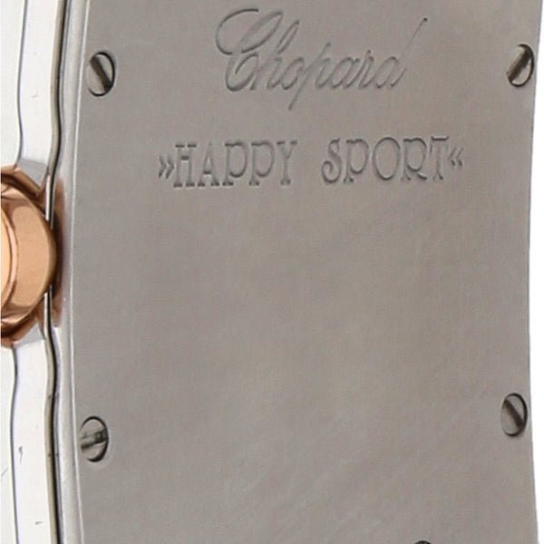 Reloj Chopard para dama modelo Happy Sport vistas en oro rosa 18 kilates.