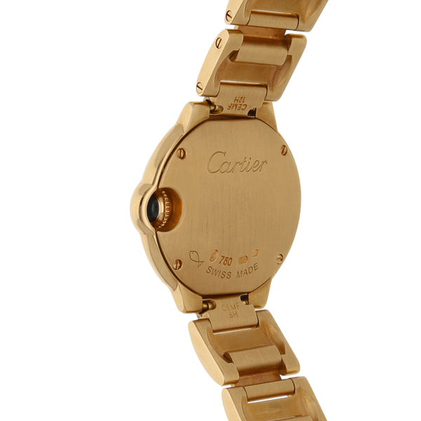 Reloj Cartier para dama modelo Ballon Blue en oro amarillo 18 kilates.