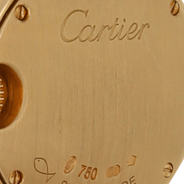 Reloj Cartier para dama modelo Ballon Blue en oro amarillo 18 kilates.