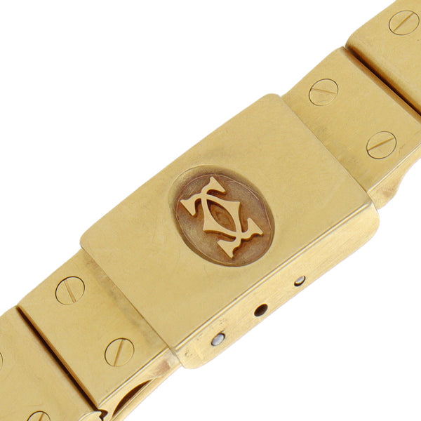 Reloj Cartier para dama modelo Santos en oro amarillo 18 kilates.