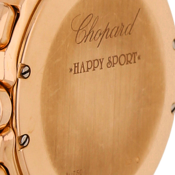 Reloj Chopard para dama modelo Happy Sport Beach caja en oro rosa 18 kilates.