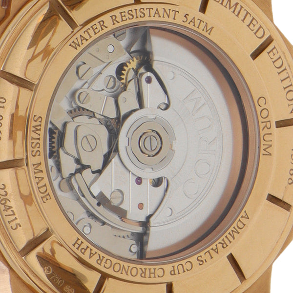 Reloj Corum para caballero modelo Admiral´s Cup vistas oro amarillo 18 kilates.