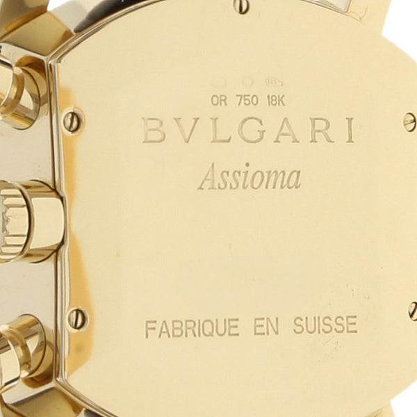 Reloj Bulgari para caballero modelo Assioma caja en oro amarillo 18 kilates.