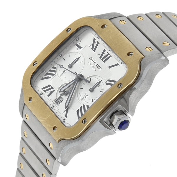 Reloj Cartier para caballero modelo Santos de Cartier vistas en oro amarillo 18 kilates.