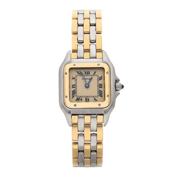 Reloj Cartier para dama modelo Panthere vistas en oro amarillo 18 kilates.