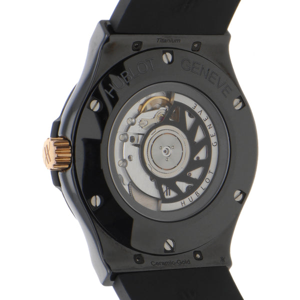 Reloj Hublot para caballero modelo Ceramic King Gold bisel en oro rosa 18 kilates.