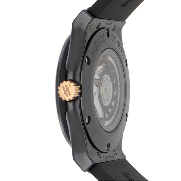 Reloj Hublot para caballero modelo Ceramic King Gold bisel en oro rosa 18 kilates.