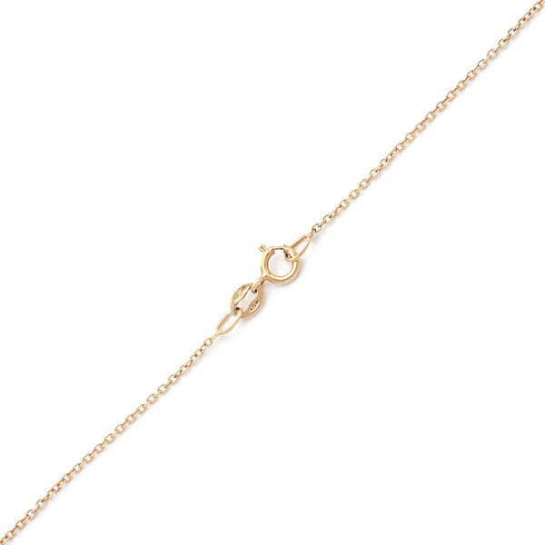 Juego de gargantilla eslabón cruzado con colgante y aretes diseño especial con diamantes en oro amarillo 14 kilates.